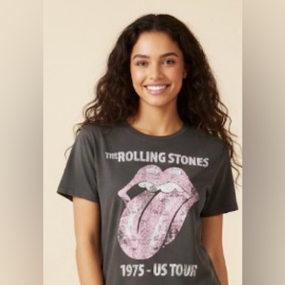 The Rolling Stones 1975 US tour graphic band T-shirt size medium